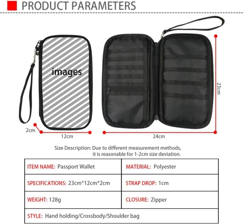 Vista 2 de CHAQLIN Correas ajustables para el hombro, funda para pasaporte, bolsa de viaje, cartera de viaje, Película-2, Classic