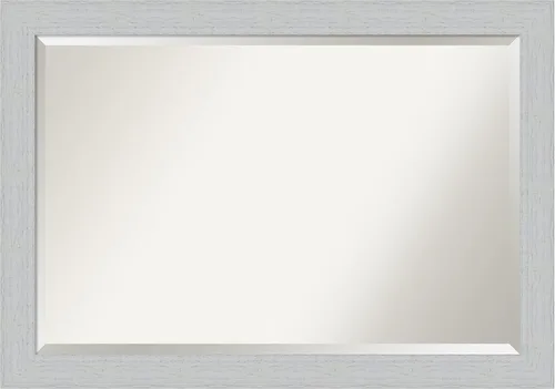 Vista 9 de Amanti Art Espejo de baño azul para sobre el fregadero, espejo de tocador rectangular azul marino Shiplap de 24 x 20 pulgadas, marco de madera