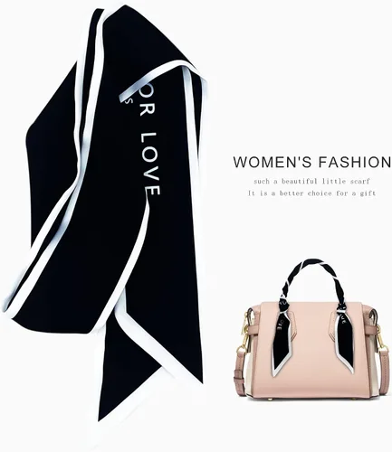 Vista 14 de Women's Designer Neckerchief Handbag Handle Ribbon Fashion Scarf Letter Printed Hair Tie