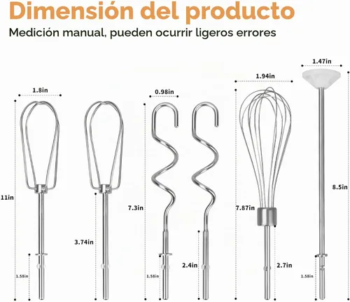 Vista 2 de Accesorios para batidora de mano compatibles con batidora de mano KitchenAid KHM3 KHM5 KHM7 KHM9, batidoras turbo batidoras de mano para Kitchenaid
