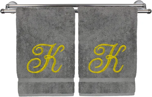 Vista 174 de Toalla de mano con monograma, regalo personalizado, 16 x 30 pulgadas, extra absorbente, 100% algodón turco, acabado de rizo suave, para baño, cocina