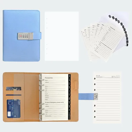 Vista 7 de BTSFTOGET Refillable Password Book Binder with Alphabetical Tabs and Lock, 576 Passwords Large Print, 316 Pages Password Keeper for Computer &