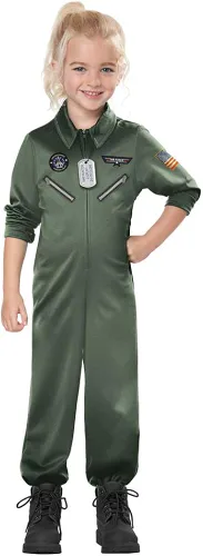 Vista 3 de California Costumes Disfraz unisex Jr Jet Pilot para niños pequeños verde militar td 4-6