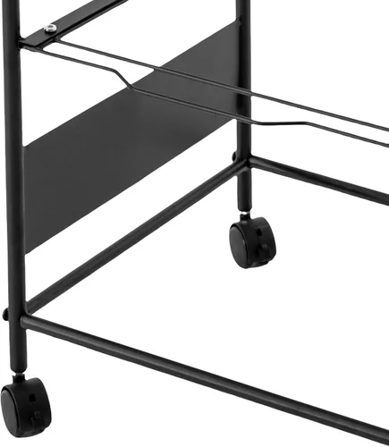Vista 6 de Carros de archivos de metal de 3 niveles con ruedas, archivos colgantes para tamaño carta, carpeta de archivos extraíble movible, gabinete, Negro