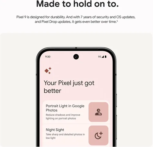 Vista 7 de Google Pixel 9 - Teléfono inteligente Android desbloqueado, batería de 24 horas, cámara avanzada y pantalla Actua de 6.3 pulgadas, obsidiana, 256 GB