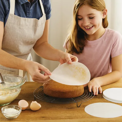 Vista 3 de Mrs. Anderson's Baking Rondas de pastel de pergamino antiadherentes, 8 pulgadas, 36 hojas