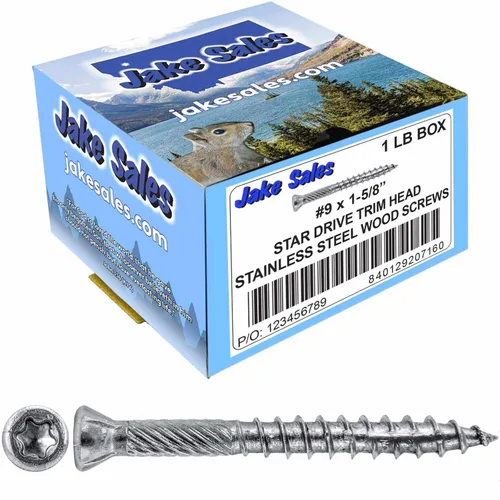 Vista 17 de Jake Sales Tornillo de madera multiusos con revestimiento de bronce de 1-5/8 pulgadas, cabeza torx/Star Drive Trim Head