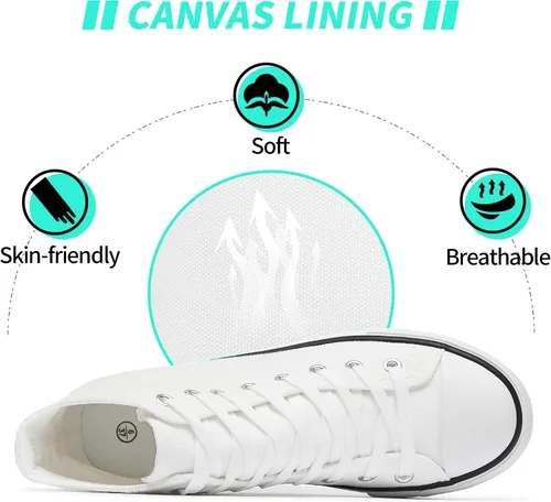 Vista 3 de ALTOCIS Women's Comfortable Platform High Top Sneakers, Casual Mid Top Sneaker for Women, Cute Faux Suede Fashion Sneakers, Classic Lace Up Walking