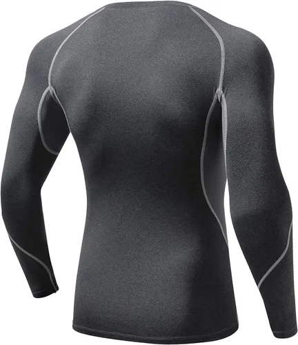 Vista 5 de Milin Naco ropa interior de manga larga fresca seca con compresión para hombre paquete de 3