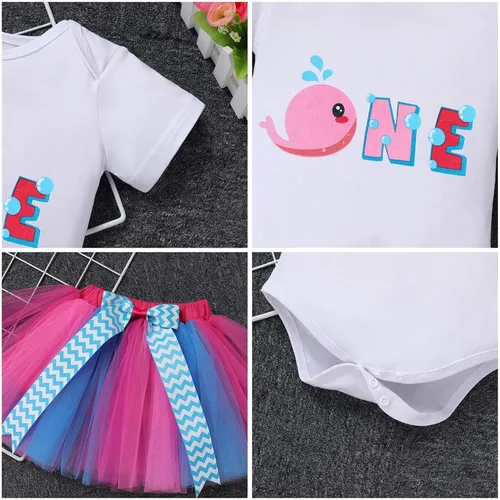 Vista 36 de ODASDO Conjunto de 3 piezas con temática de animla para bebé niña