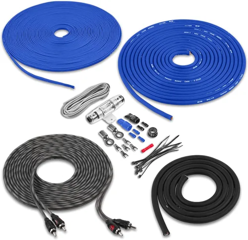 Vista 9 de Belva True 1/0 Calibre AWG Premium CCA Kit Completo de Cableado de Amplificador con Cable RCA OFC de 2 Canales - BAK02BL Azul