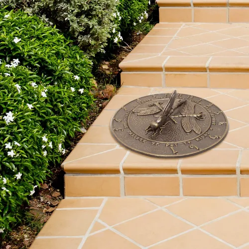 Vista 3 de Whitehall Products Reloj de sol de libélula de bronce francés