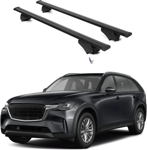 Vista 23 de ERKUL Barras transversales para techo de 220 libras para Kia EV9 2024-2026 GT-Line Barras transversales de aluminio con bloqueo antirrobo