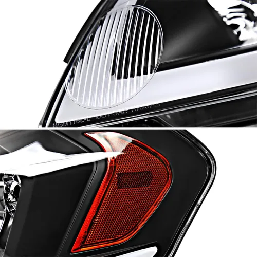 Vista 8 de SPEC-D TUNING Faros delanteros negros con señales LED Switchback compatibles con Chevy Impala 2006-2013, conjunto de faros delanteros izquierdo