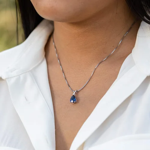 Vista 5 de Peora Dije de oro de 14 quilates para mujer con diamante, elegante diamante solitario en forma de lágrima de 10x7mm 0.394 x 0.276 pulgadas, piedras