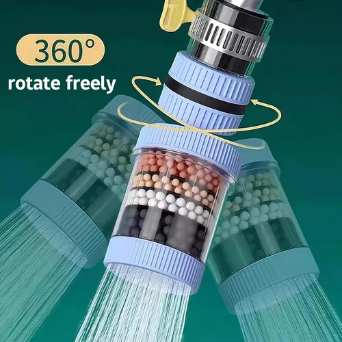 Vista 4 de Filtro de grifo de agua universal de 0.591-1.260 in, adaptador de grifo redondo, carbón activado, elimina cloro, fluoruro, metales pesados, incluye