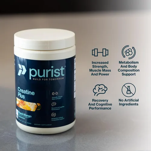 Vista 4 de PURIST Creapure Creatine Plus Monohydrate Suplemento en polvo de entrenamiento Recuperación de energía de fuerza muscular para mujeres y hombres