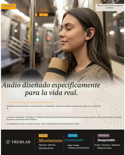 Vista 12 de TREBLAB Auriculares inalámbricos X4 con ganchos para los oídos, batería 253H, micrófono ENC, Bluetooth 5.4, funda de carga USB-C, IPX5 impermeable