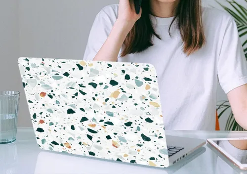 Vista 6 de Compatible con MacBook Air de 13 pulgadas 2010-2017 modelo A1466 A1369, carcasa protectora rígida de plástico con cubierta de teclado negra, mármol
