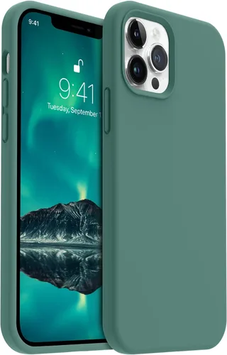 Vista 19 de AOTESIER - Funda a prueba de golpes diseñada para iPhone 12 Pro Max, funda de silicona líquida con [forro de microfibra suave antiarañazos]