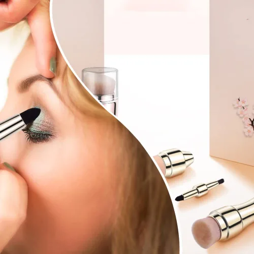 Vista 6 de Cepillo de maquillaje 4 en 1 cepillo cosmético suave cepillo de base para ojos labios y maquillaje facial