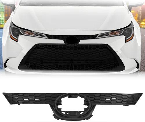 Vista 13 de PIT66 Parrilla de parachoques frontal imprimada negra compatible con Toyota Prius 2012-2015 5310247020, TO1036157