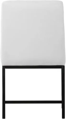 Vista 4 de Meridian Furniture Bryce Collection Modern - Silla de comedor tapizada de piel sintética contemporánea con patas de metal negro mate, juego de 2