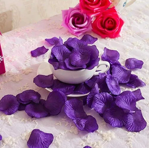 Vista 3 de VOVCIG 2000 pétalos de rosa artificiales de seda, flores artificiales para decoración de bodas, fiestas de San Valentín, eventos, noches románticas
