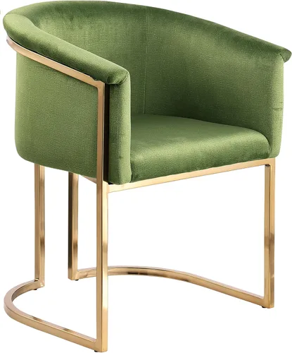 Vista 11 de Meridian Furniture 758Beige-C Tierra Collection Modern Silla de comedor tapizada contemporánea con lujoso terciopelo beige, acabado de latón