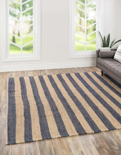 Vista 12 de Unique Loom Alfombra trenzada de la colección de yute – Bina (2' 2" x 3' 1", rectangular, gris marfil)
