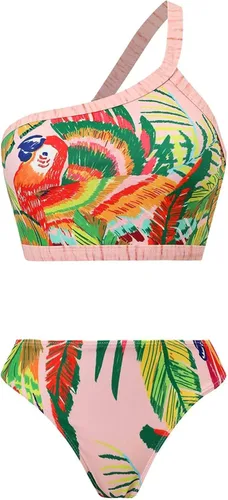 Vista 2 de Traje de baño vintage de dos piezas para mujer con control de abdomen, bikini de 2 piezas, tankini con control de abdomen