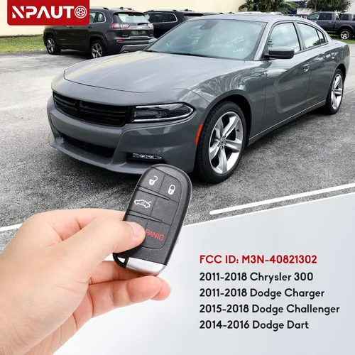 Vista 3 de Llavero inteligente de repuesto para Dodge Charger Challenger Dart Durango Chrysler 300 2011 2012 2013 2014 2015 2016 2017 2018 - Llaveros