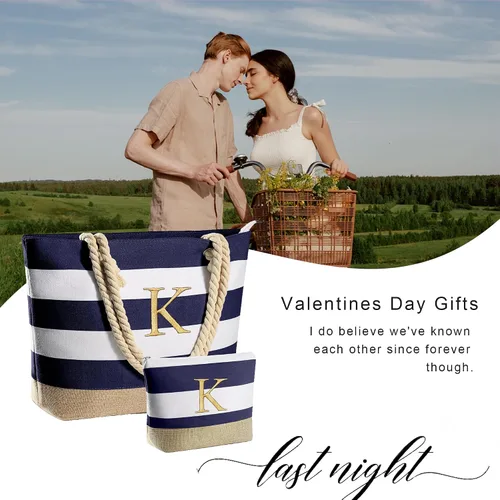 Vista 11 de YOOLIFE Bolsas de playa para mujer, bolsa de lona de viaje, bolsa impermeable para piscina, artículos esenciales de viaje, regalos para mujeres