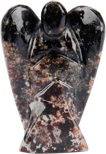 Vista 33 de Anaya Agate Estatua de ángel de amazonita, hermoso ángel de la guarda de 2 pulgadas, ángel de cristal natural, dijes de ángel tallados a mano