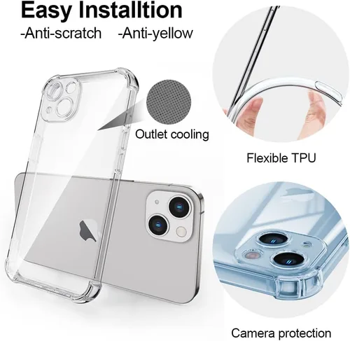 Vista 5 de Funda de teléfono con foto personalizada para iPhone 14 de 6.1 pulgadas, funda de TPU suave personalizada con absorción de golpes para iPhone 14