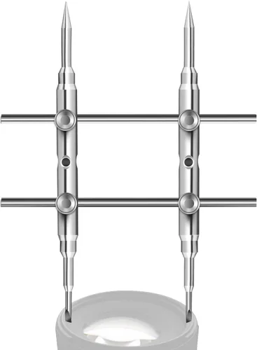 Vista 2 de NEEWER Llave de anillo de lente de acero inoxidable, herramienta profesional de doble cara curva con puntas planas/puntiagudas para quitar lentes
