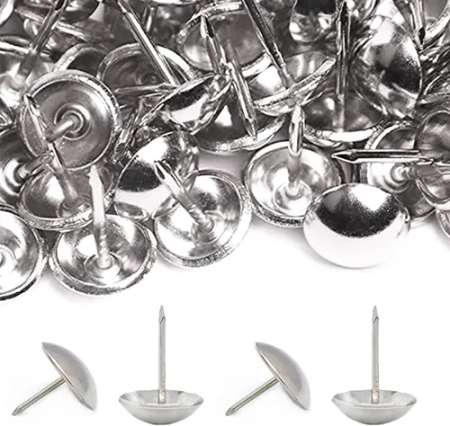 Vista 8 de BetterJonny - 500 tachuelas de tapicería decorativas para muebles, 0.669 x 0.433 in, tachuelas de metal negro para el pulgar para muebles tapizados
