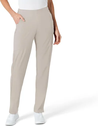 Vista 17 de WonderWink pantalones de cargo de frente plana para mujer Gris carbón jaspeado