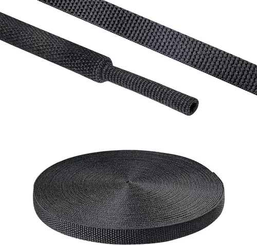 Vista 30 de Tubo de tela trenzada termorretráctil 2 en 1, ajuste ideal para manguera/cable/alambre de forma irregular (1-1/8 pulgadas, 14 pies)