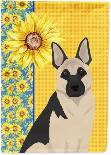 Vista 32 de Caroline's Treasures WDK5313GF Bandera de jardín con diseño de girasoles de verano, color negro y tostado, Airedale Terrier para buzón, bandera
