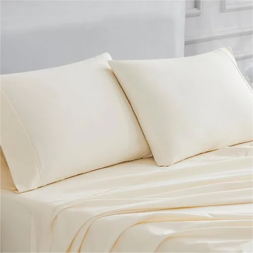 Vista 18 de Linen Closet Juego de sábanas tamaño individual – 100% algodón natural percal, juego de sábanas de cama individual de 3 piezas refrescante
