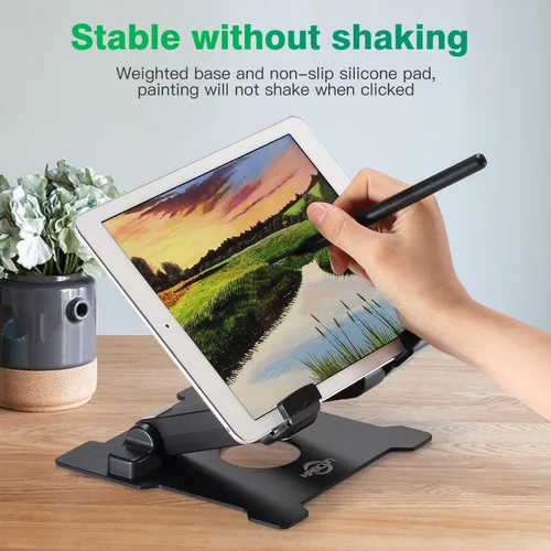 Vista 4 de KABCON Soporte para Tablet, Soporte Ajustable de Aluminio para Dibujo a Altura de los Ojos, Soporte Sólido para Escritorio, Portátil, Monitor, iPad
