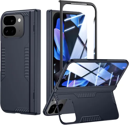 Vista 12 de Kaiiecal Funda plegable para Google Pixel-9-Pro: Funda delgada con soporte de bisagra con protector de pantalla - Soporte de carga inalámbrica