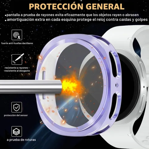 Vista 3 de RICHONE - Funda protectora de pantalla compatible con Samsung Galaxy Watch9/8 de 1.575 pulgadas, cubierta protectora de TPU suave, accesorios 10
