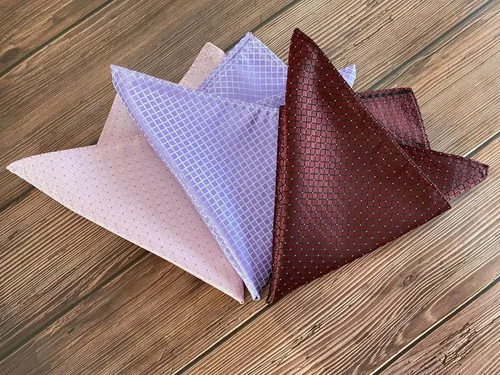 Vista 6 de KissTies Mens Checkered Tie Set Solid Color Festive Necktie + Pocket Square