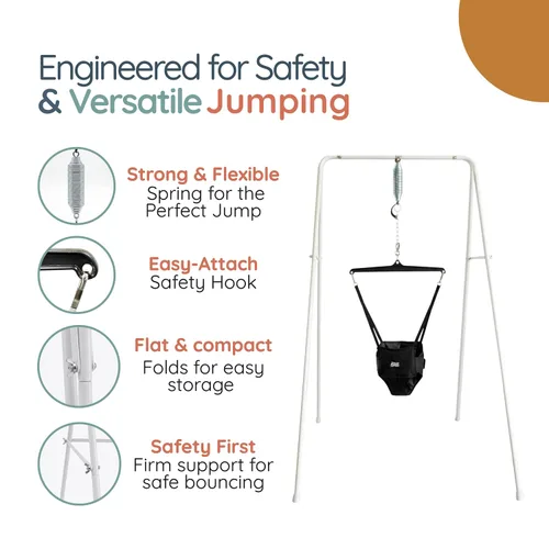 Vista 2 de Jolly Jumper Clásico con soporte - Negro