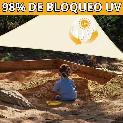 Vista 3 de Neween Toldo Vela, 6'7'' x 6'7'' x 6'7'' Toldo Vela Triangular Impermeable para Patio Jardín Cubierta Pérgola Exterior Toldo Vela 98% Bloqueo UV