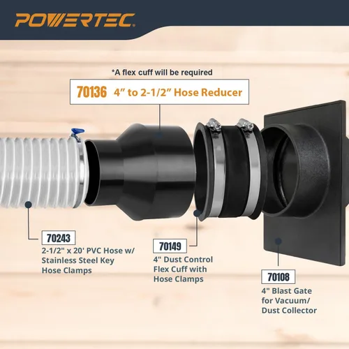 Vista 3 de POWERTEC 70136 cono reductor de 4" a 2-1/2".