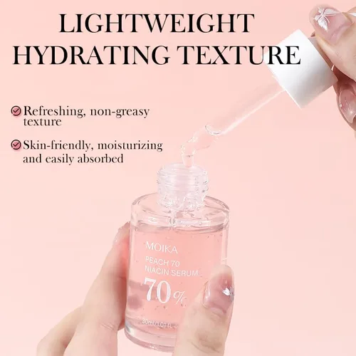 Vista 5 de Peach 70 - Suero de niacinamida, suero facial hidratante, suero facial para piel grasa, limpieza diaria para mujeres (1.0 fl oz)