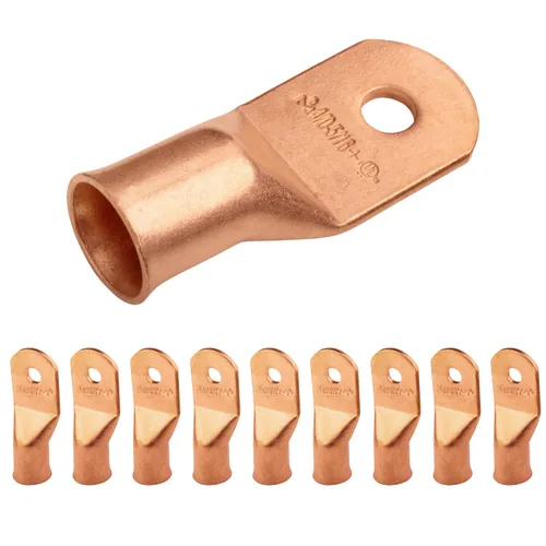 Vista 183 de SELTERM - 5 terminales de anillo resistentes para cable de batería, calibre 1/0 AWG, pernos de 1/2 pulgadas, terminales de calibre 0, ojales